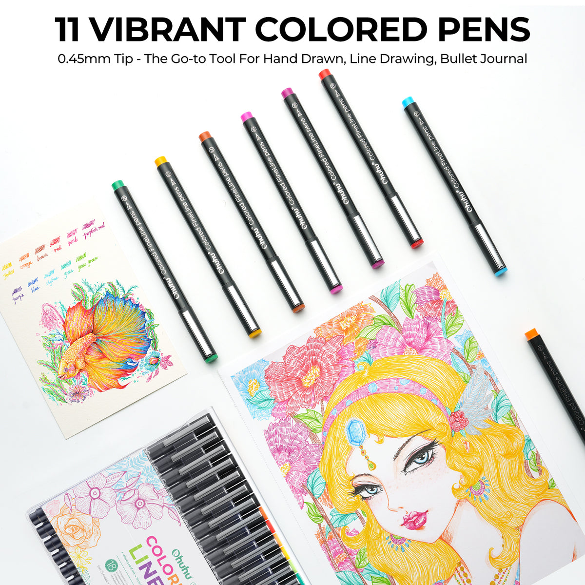 Ohuhu Trending - Hana Highway Fineliner Drawing Pens,18 Pack