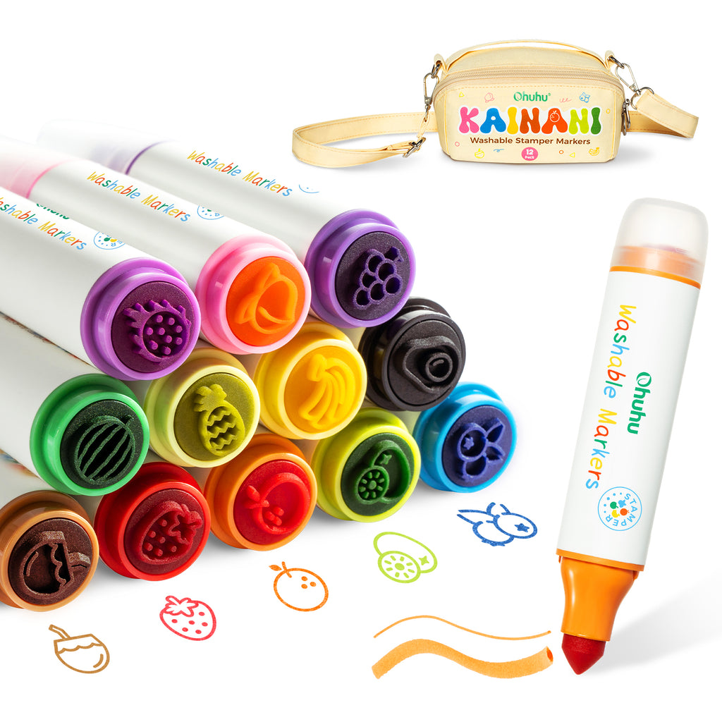 Ohuhu Customer Favorite - Washable Stamper Kids Dual Tips Water-based Markers