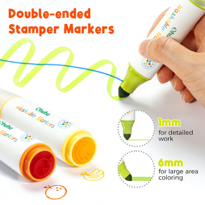 Ohuhu Customer Favorite - Washable Stamper Kids Dual Tips Water-based Markers