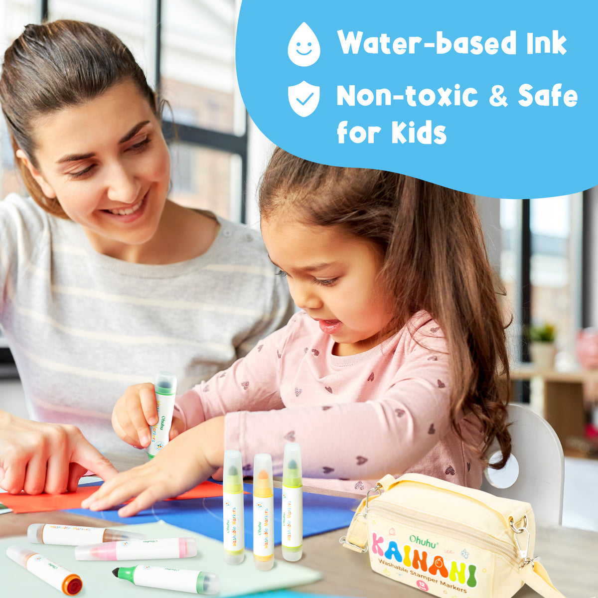 Ohuhu Customer Favorite - Washable Stamper Kids Dual Tips Water-based Markers