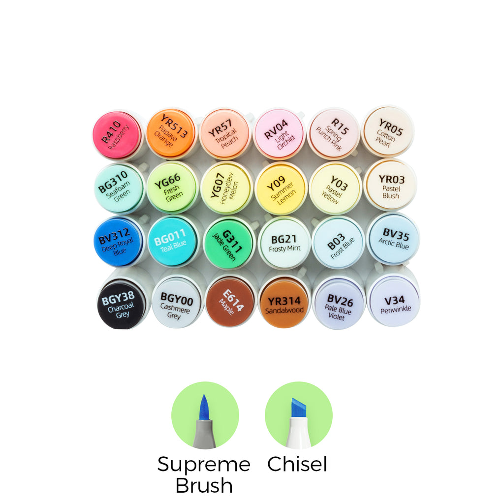 Ohuhu Best Seller - Honolulu Plus Series Supreme Rubber Brush Tip Markers