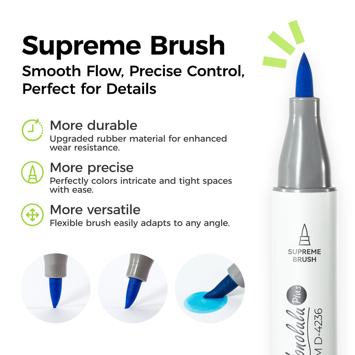 Ohuhu Best Seller - Honolulu Plus Series Supreme Rubber Brush Tip Markers