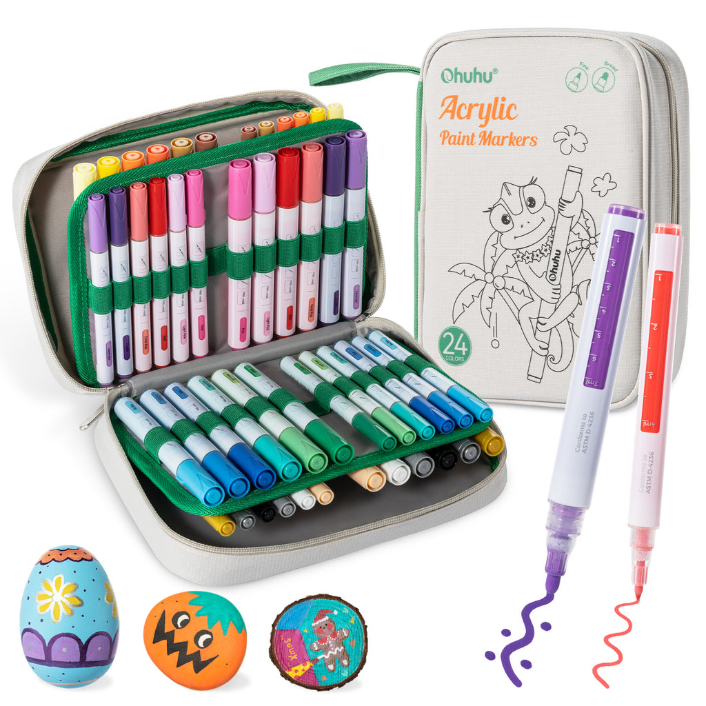 Ohuhu Trusted - Acrylic Markers 24 Colors 48 Pack
