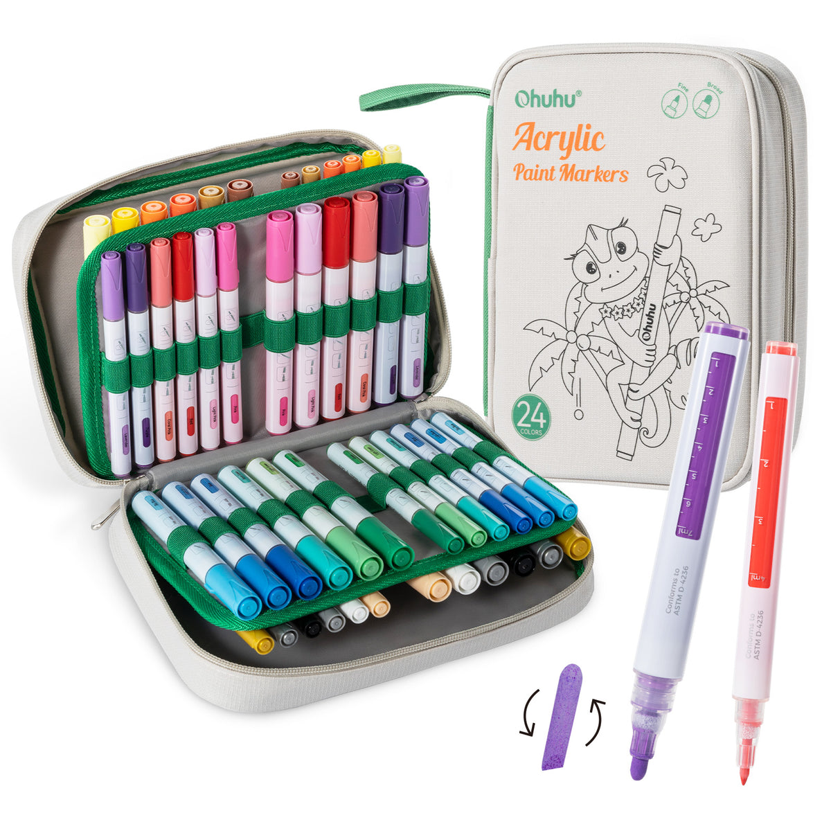 Ohuhu Trusted - Acrylic Markers 24 Colors 48 Pack