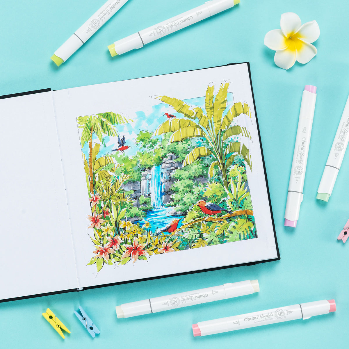 Ohuhu Deals - Bleedproof Double-Sided Marker Pad with PU Cover