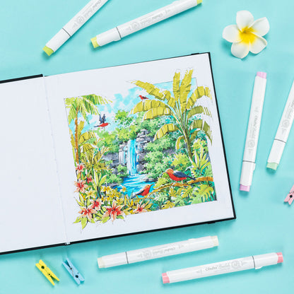 Ohuhu Deals - Bleedproof Double-Sided Marker Pad with PU Cover