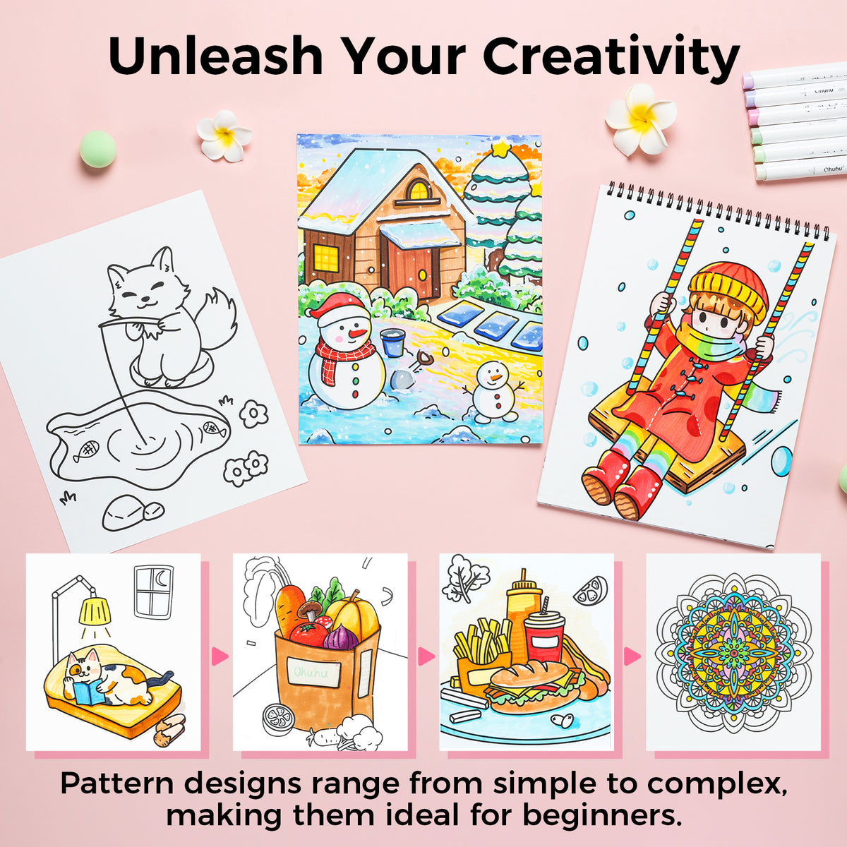 Ohuhu Trending - Double-Sided Bleedproof Coloring Book