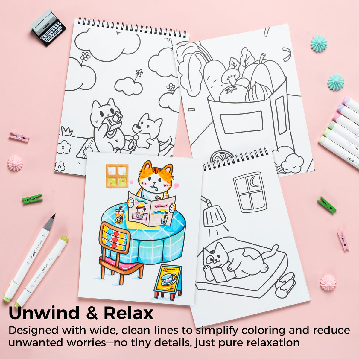 Ohuhu Trending - Double-Sided Bleedproof Coloring Book