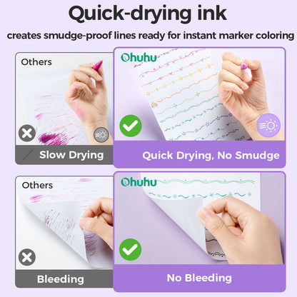 Ohuhu New - Colored Fineliner & Brush Pens, 12 Colors