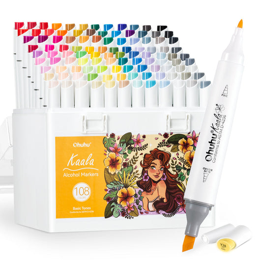 Ohuhu Customer Favorite - Kaala Dual Tips Alcohol Art Markers- 108 Colors