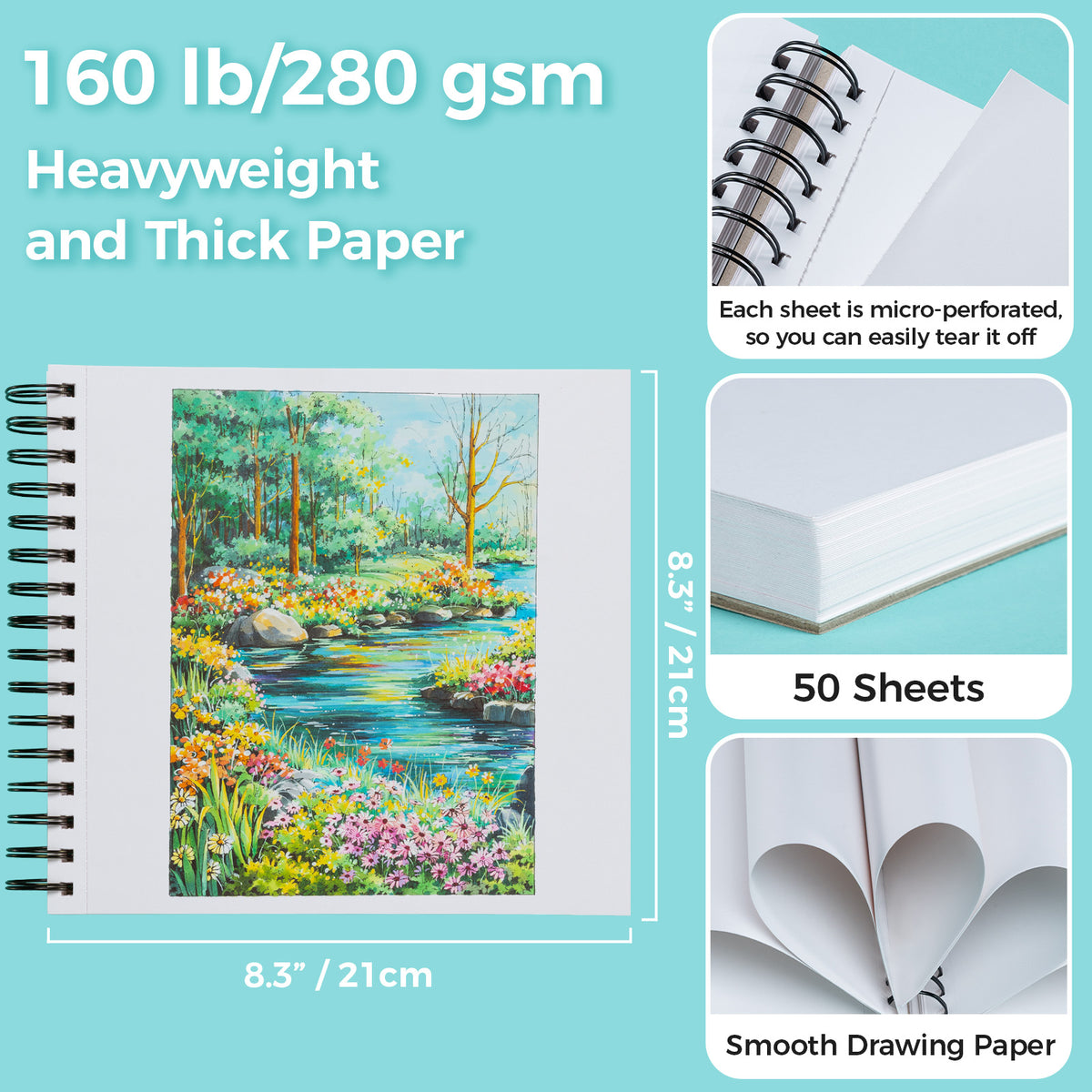 Ohuhu Special Offer - Heavyweight Bleedproof Double-Sided Marker Pad, Spiral-Bound - Kamakou