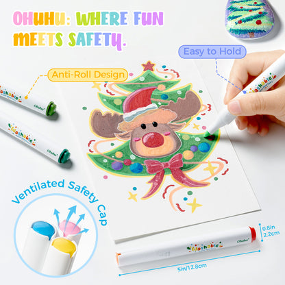 Ohuhu Smart Buy - Washable Acrylic Paint Markers for Kids Bullet Tip