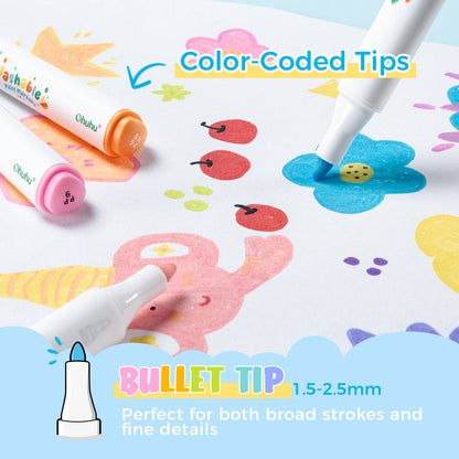 Ohuhu Smart Buy - Washable Acrylic Paint Markers for Kids Bullet Tip