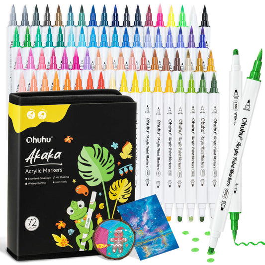 Ohuhu Sale - Acrylic Paint Markers Cotton-core 72 Colors - Akaka