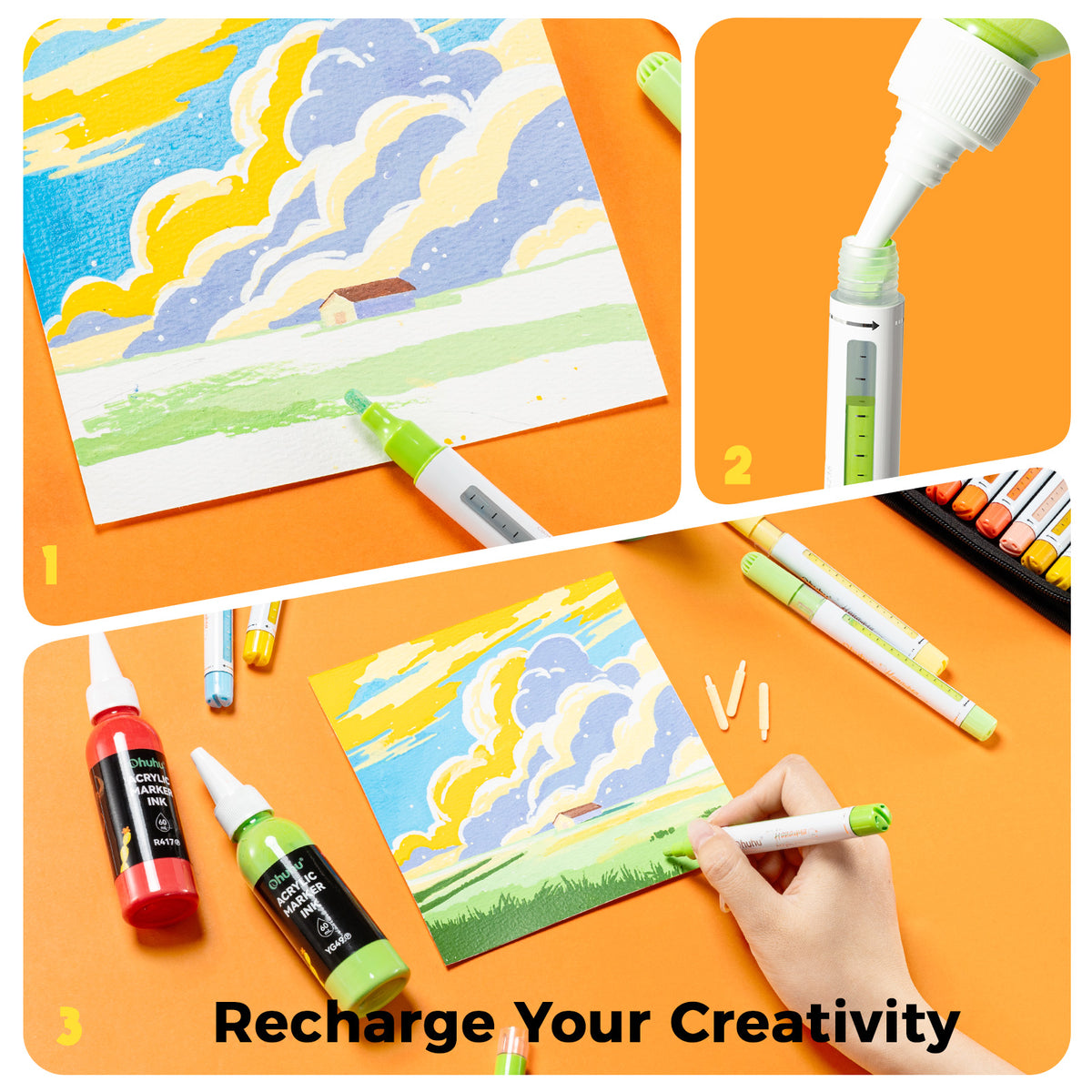 Ohuhu Recommended - Acrylic Paint Markers Refillable 36 Colors – Hanauma
