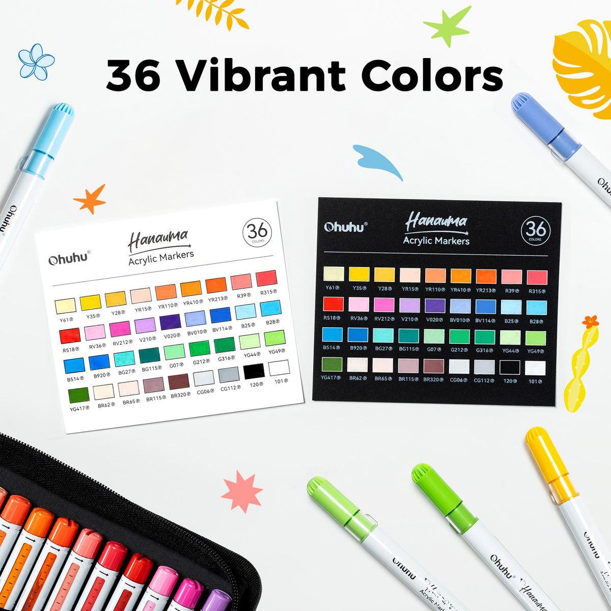 Ohuhu Recommended - Acrylic Paint Markers Refillable 36 Colors – Hanauma
