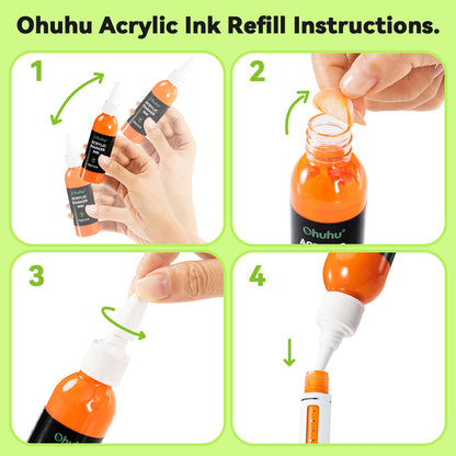 Ohuhu Customer Favorite - Acrylic Marker Ink Refill for Mauna Kea & Hanauma Series