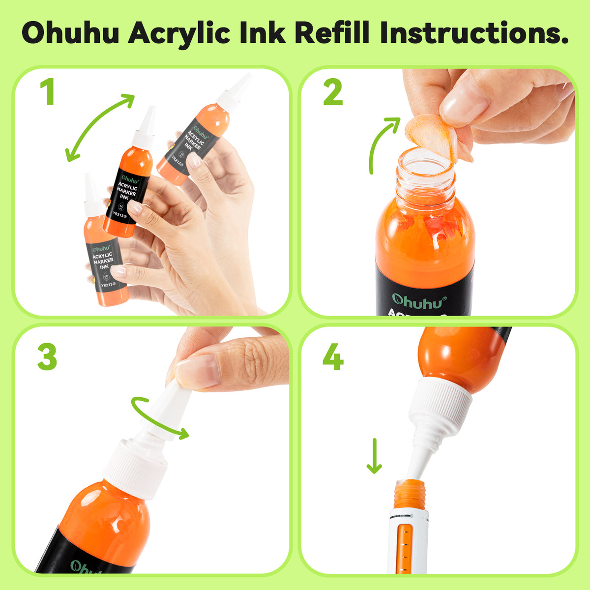 Ohuhu Customer Favorite - Acrylic Marker Ink Refill for Mauna Kea & Hanauma Series