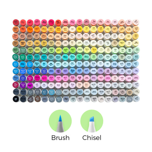 Ohuhu Premium - Honolulu 216 Colors Dual Tips Alcohol Art Markers (New Color Codes)