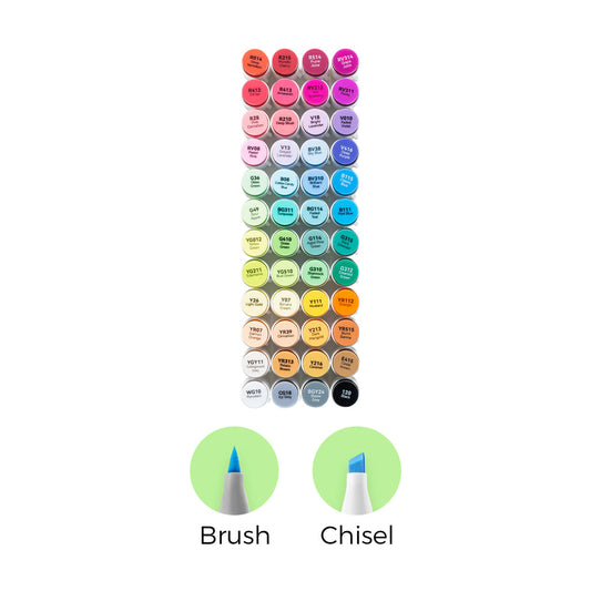 Ohuhu Exclusive - Honolulu 48 Colors Dual Tips Alcohol Art Markers (New Color Codes)