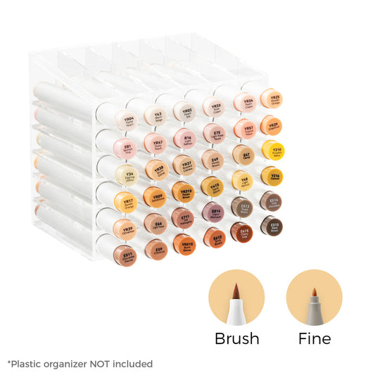 Ohuhu Recommended - Honolulu 36 Skin Tone Colors Dual Tips Portrait Alcohol Art Markers (New Color Codes)