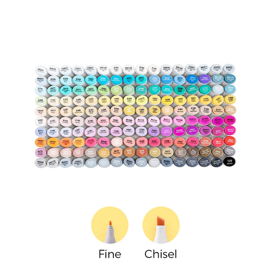 Ohuhu Essential - Oahu 160 Colors Dual Tips Alcohol Art Markers, Fine & Chisel