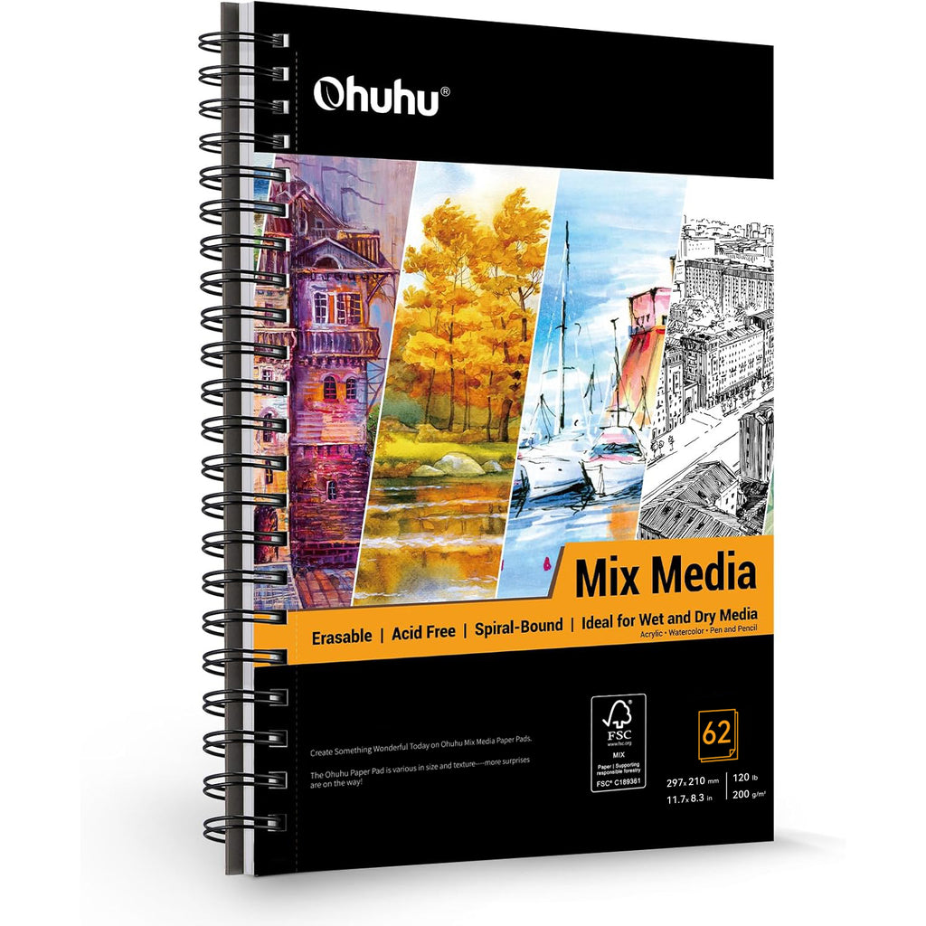 Ohuhu Hot Sale - Spiral-Bound Mix Media Pad for Multiple Techniques