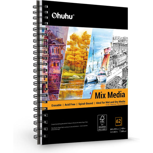 Ohuhu Hot Sale - Spiral-Bound Mix Media Pad for Multiple Techniques