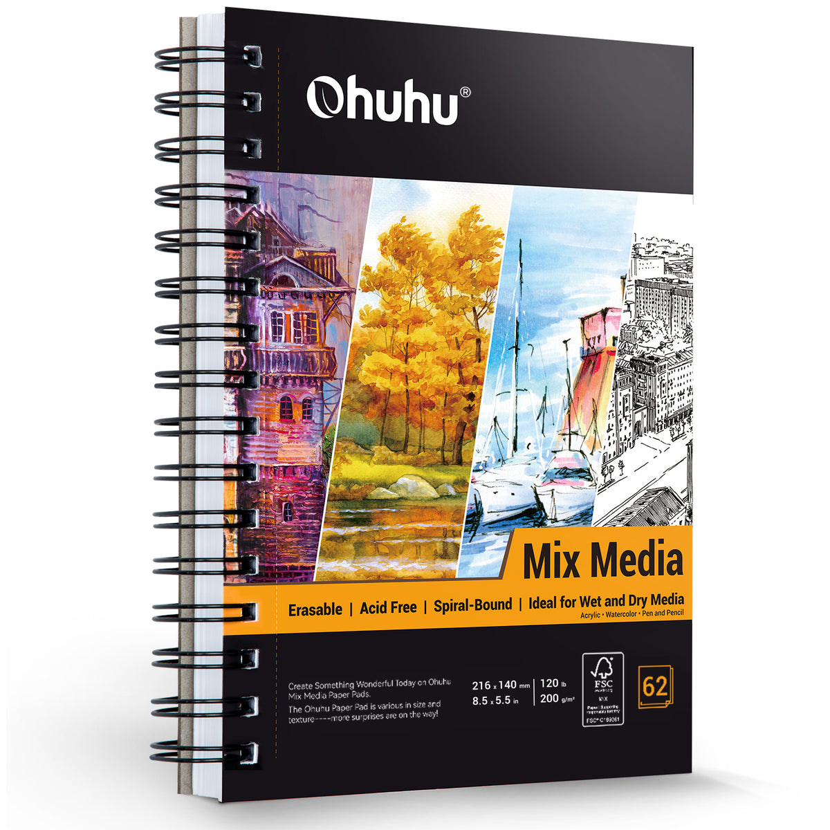 Ohuhu Hot Sale - Spiral-Bound Mix Media Pad for Multiple Techniques