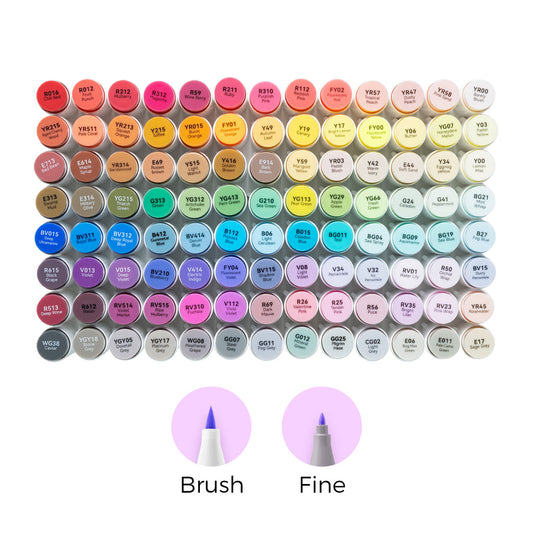 Ohuhu Discount - Honolulu 104 Colors Dual Tips Alcohol Art Markers (New Color Codes)