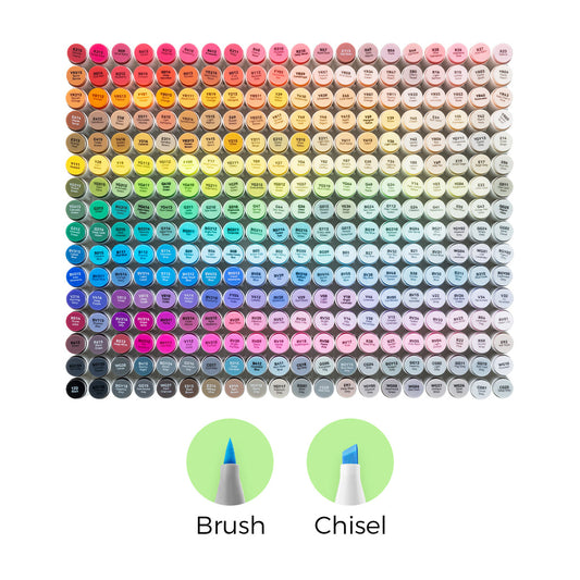 Ohuhu Latest - Honolulu 320 Colors Dual Tips Alcohol Art Markers (New Color Codes)