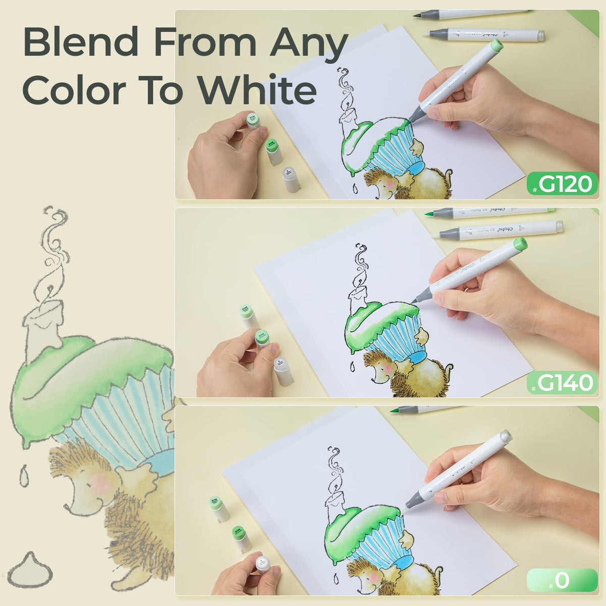 Ohuhu Value - Honolulu Colorless Blender Marker - Pack of 6