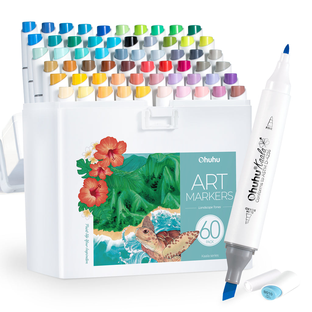 Ohuhu Featured - Kaala Five Tones Slim Broad and Fine Dual Tips Alcohol Art Markers