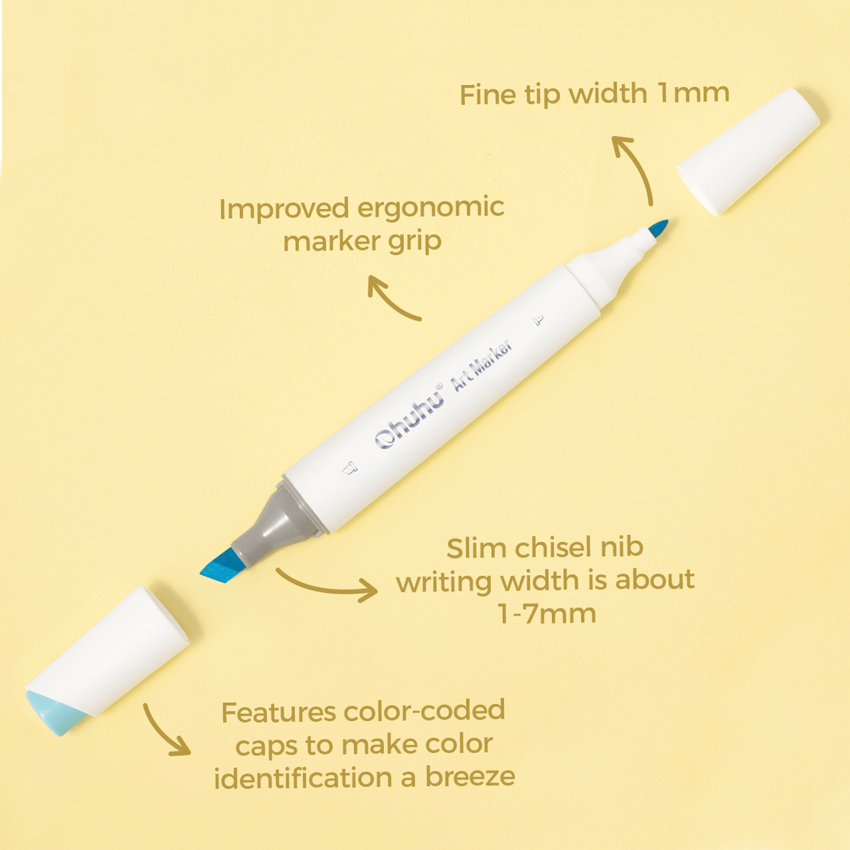 Ohuhu Featured - Kaala Five Tones Slim Broad and Fine Dual Tips Alcohol Art Markers