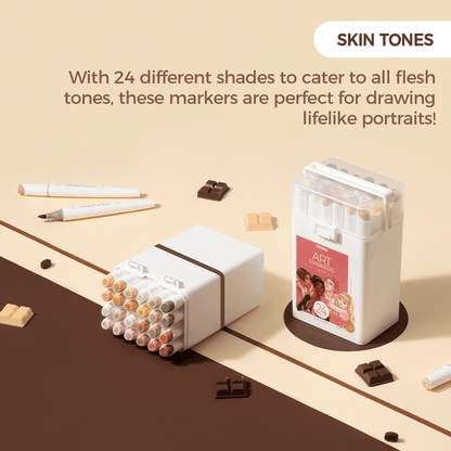 Ohuhu Featured - Kaala Five Tones Slim Broad and Fine Dual Tips Alcohol Art Markers
