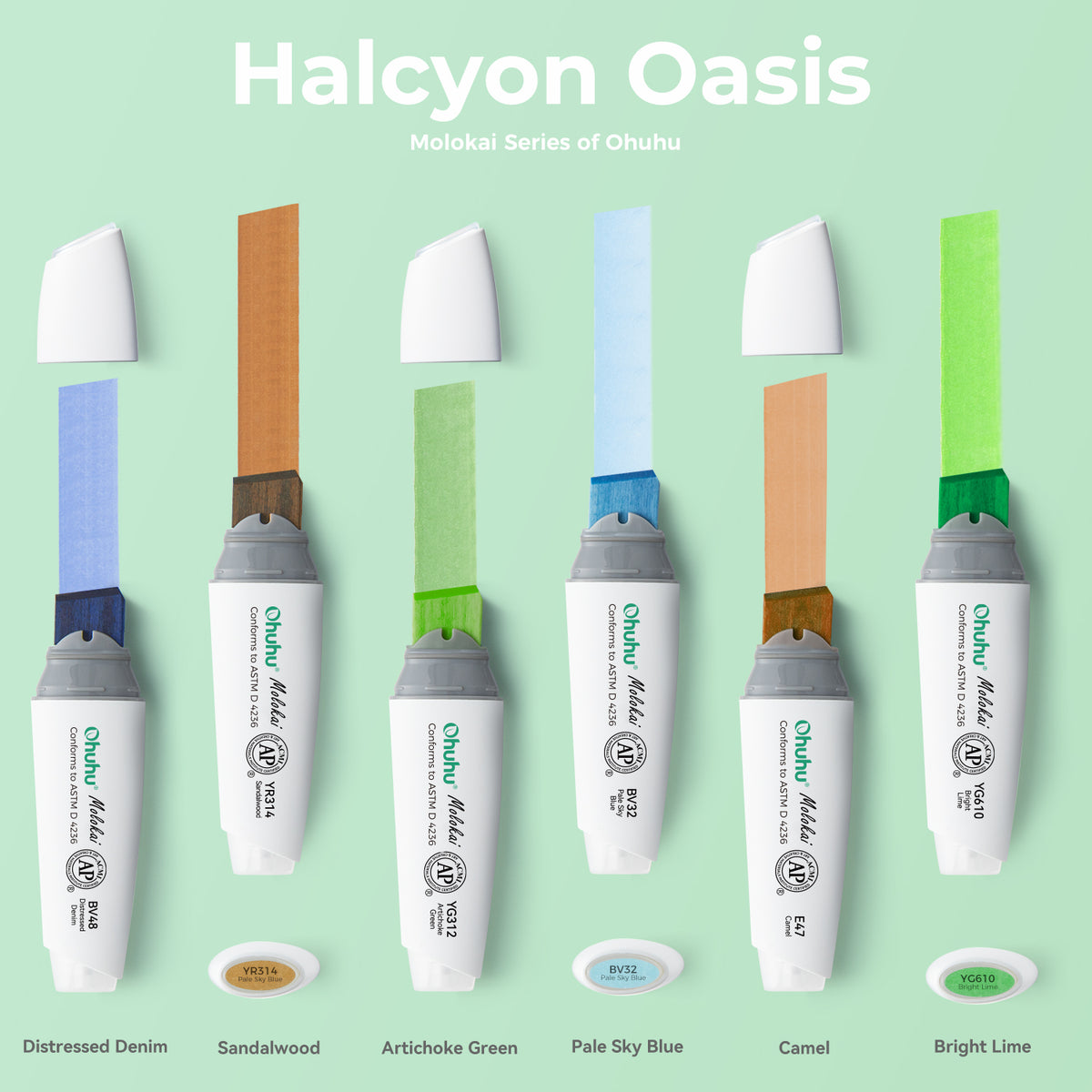 Ohuhu Smart Buy - Molokai Four Tones Extra-wide Tip Alcohol Art Markers