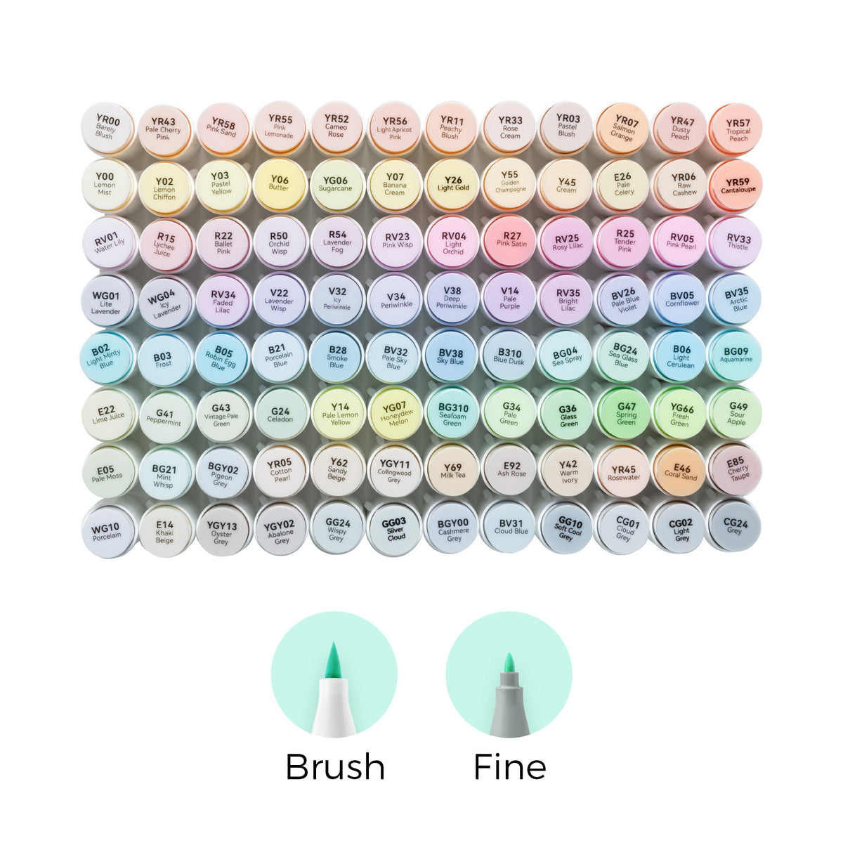 Ohuhu Sale - Honolulu 96 Pastel Colors Alcohol Art Markers - Sweetness & Blossoming (New Color Codes)