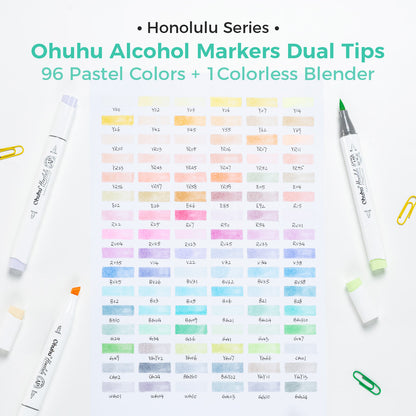 Ohuhu Sale - Honolulu 96 Pastel Colors Alcohol Art Markers - Sweetness & Blossoming (New Color Codes)