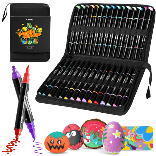 Ohuhu Latest - Dual Nib Waterproof Acrylic Pen 30 / 60 / 90 Colors - Kakaako