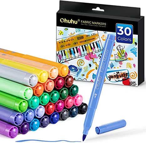 Ohuhu Signature - Fabric 30 Color Markers Permanent for Clothes