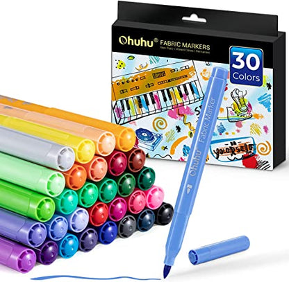 Ohuhu Signature - Fabric 30 Color Markers Permanent for Clothes