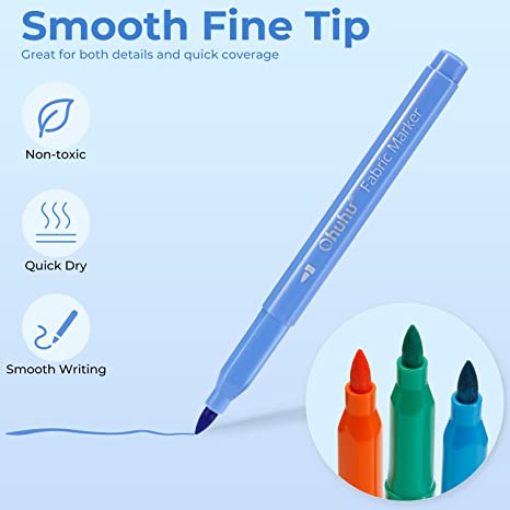 Ohuhu Signature - Fabric 30 Color Markers Permanent for Clothes