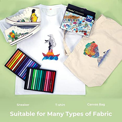 Ohuhu Signature - Fabric 30 Color Markers Permanent for Clothes