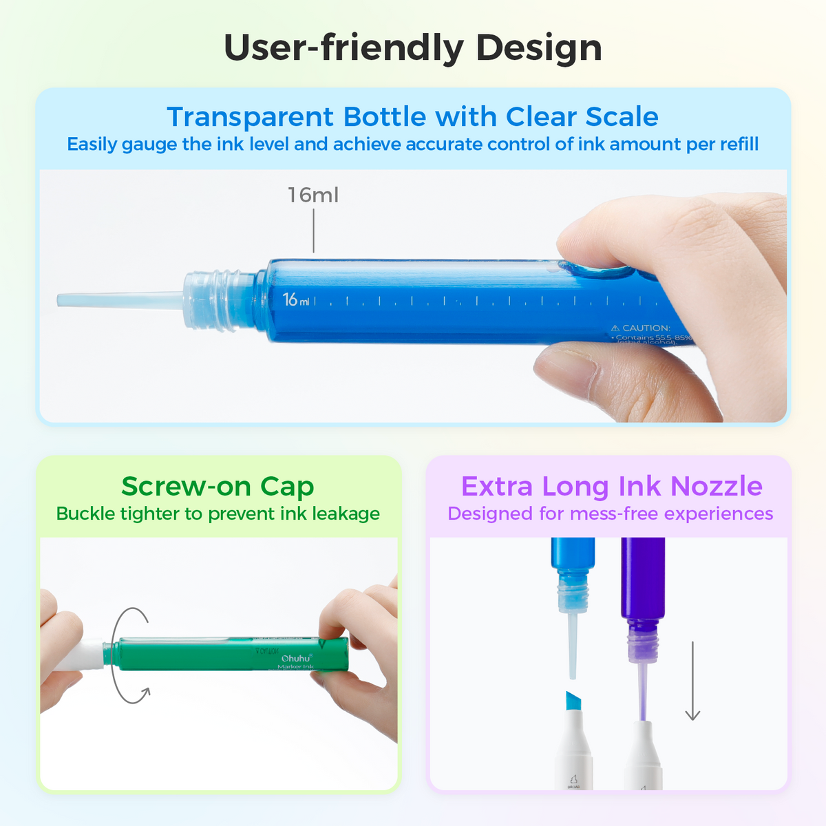 Ohuhu Exclusive - Marker Ink YR39 / E287 / BR3 Refill for Alcohol marker