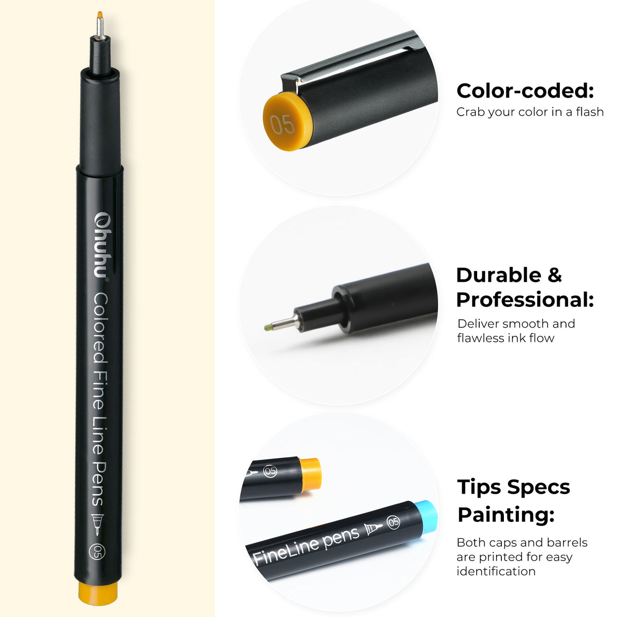 Ohuhu Trending - Hana Highway Fineliner Drawing Pens,18 Pack