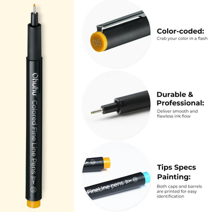 Ohuhu Trending - Hana Highway Fineliner Drawing Pens,18 Pack