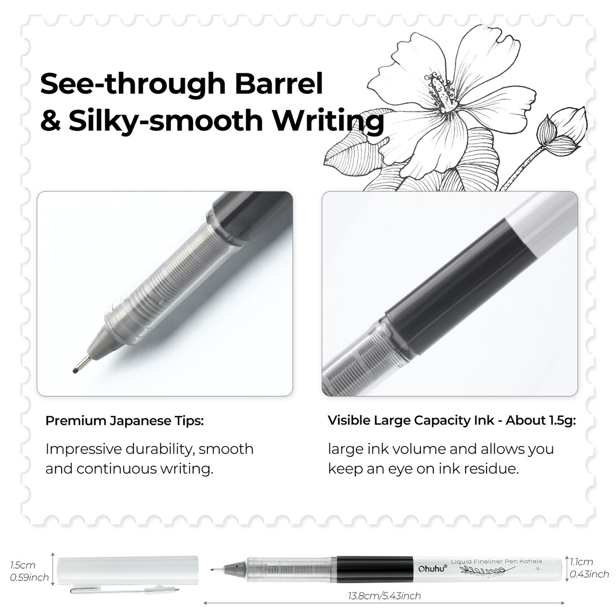 Ohuhu Customer Favorite - Kohala Liquid Fineliner Drawing Pens,9 Pack