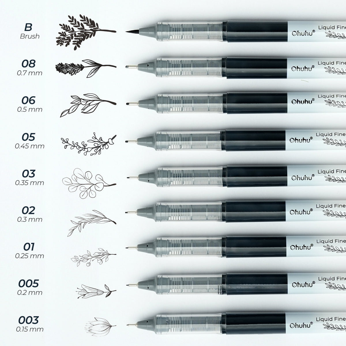 Ohuhu Customer Favorite - Kohala Liquid Fineliner Drawing Pens,9 Pack