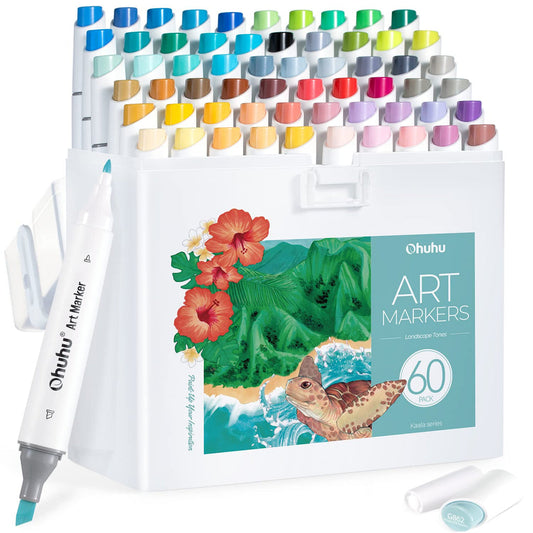 Ohuhu Discount - Kaala Dual Tips Alcohol Art Markers- 60 Colors Landscape Tone