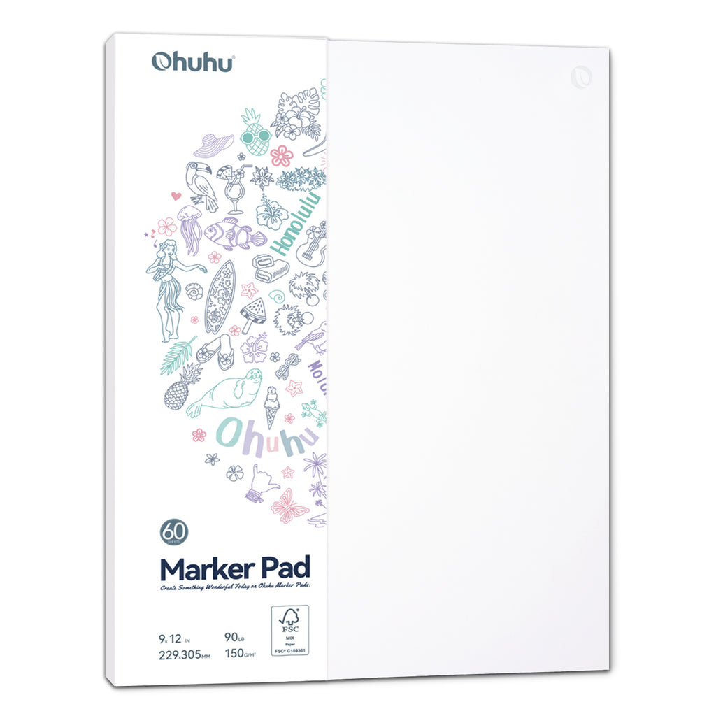 Ohuhu Special Offer - Bleedproof Double-Sided Marker Pad, Glue-Bound